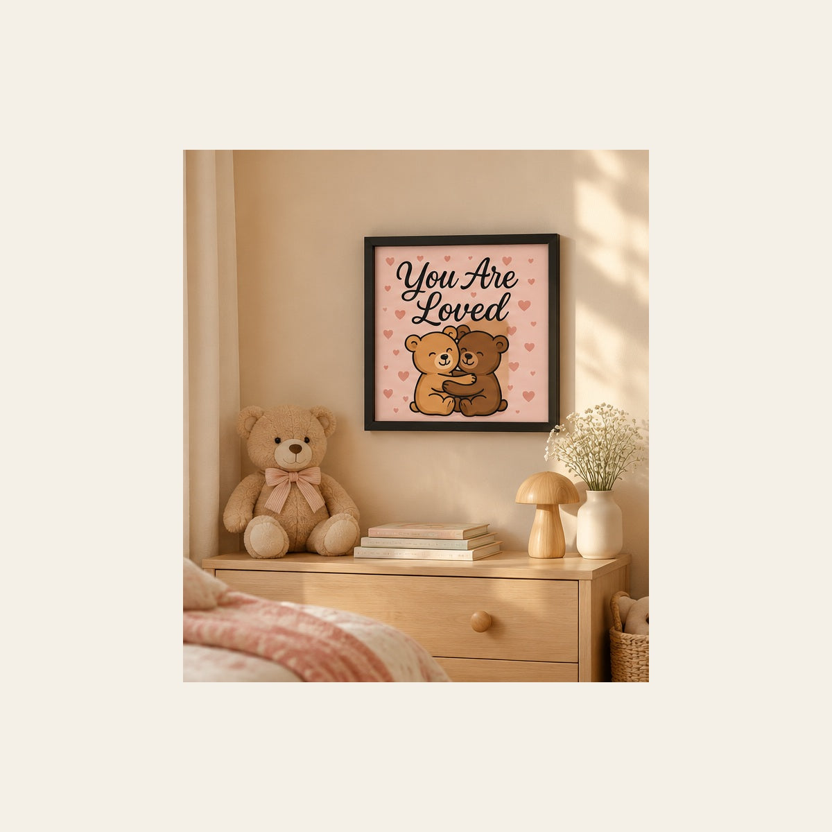 You Are Loved – Teddy Bear Wall Art | Wallfox