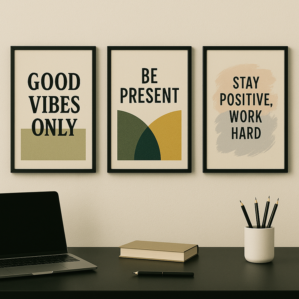 Mindset Matters – Inspirational Wall Art Set (Set of 3)