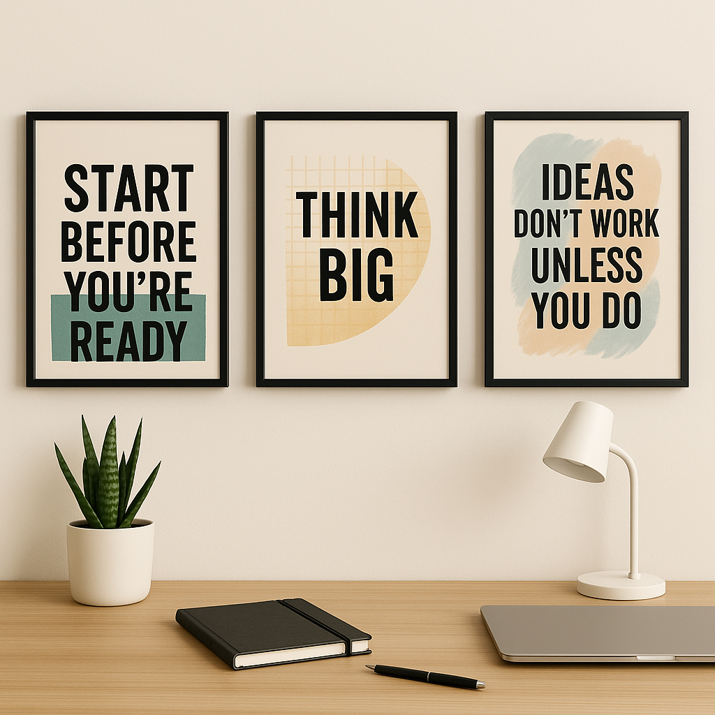 Momentum Mindset Wall Set – Start. Think. Act.