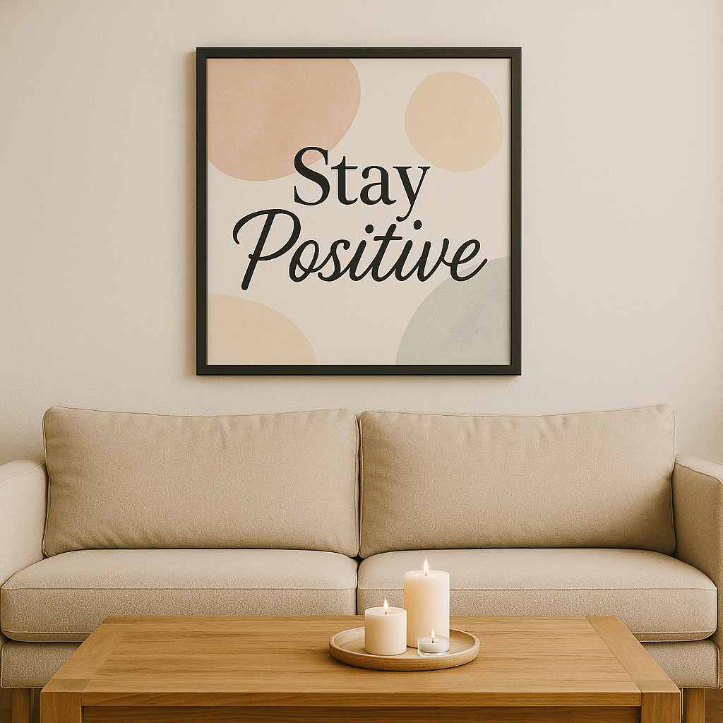 Stay Positive – Minimalist Framed Wall Art