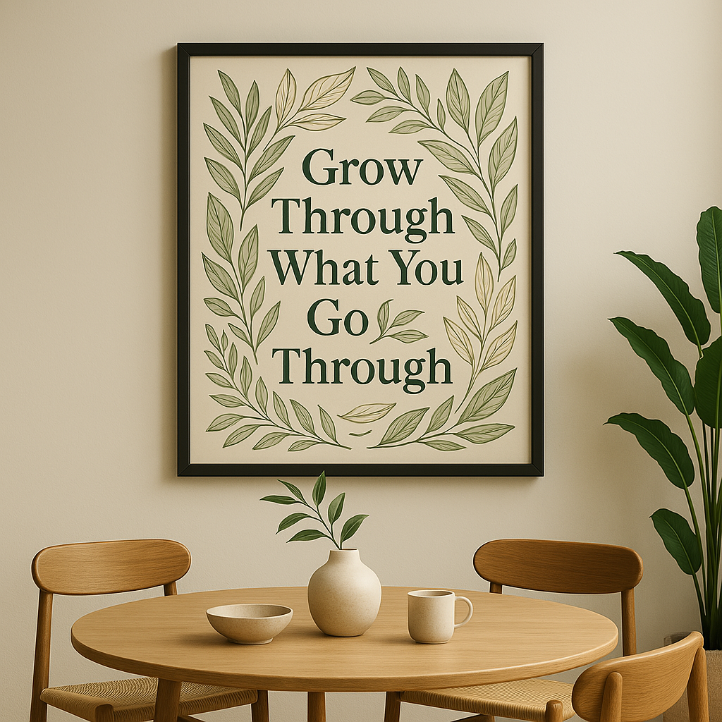 Grow Through What You Go Through – Botanical Framed Art