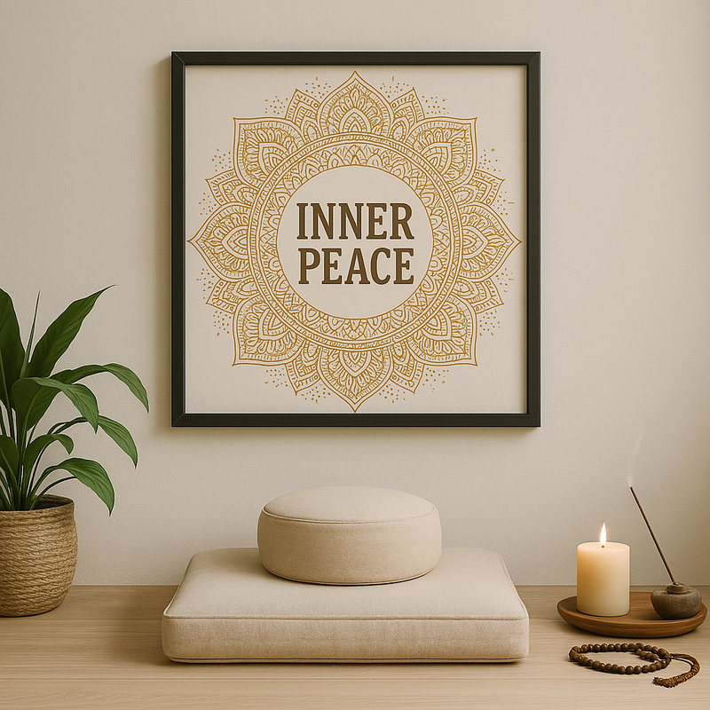 Inner Peace – Mandala Meditation Wall Art – framed wall art