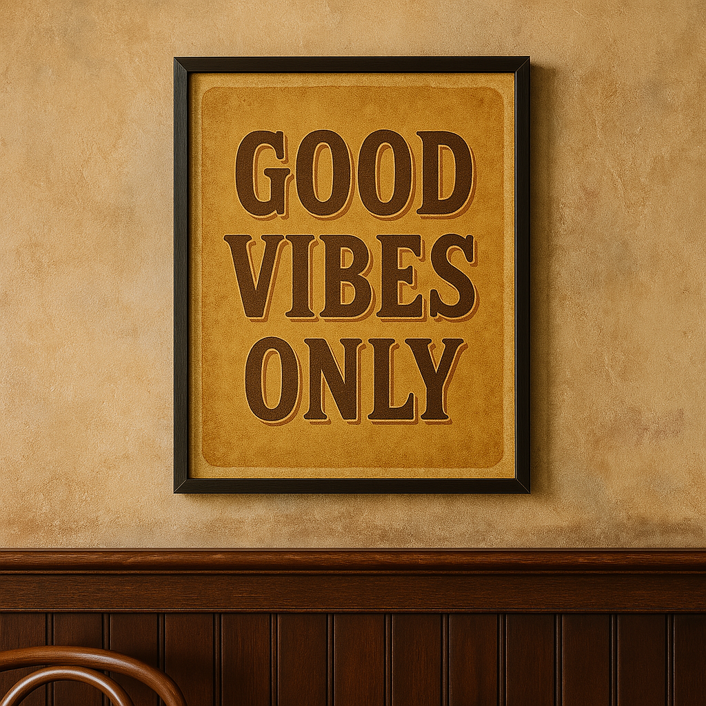Good Vibes Only – Retro Rustic Wall Art