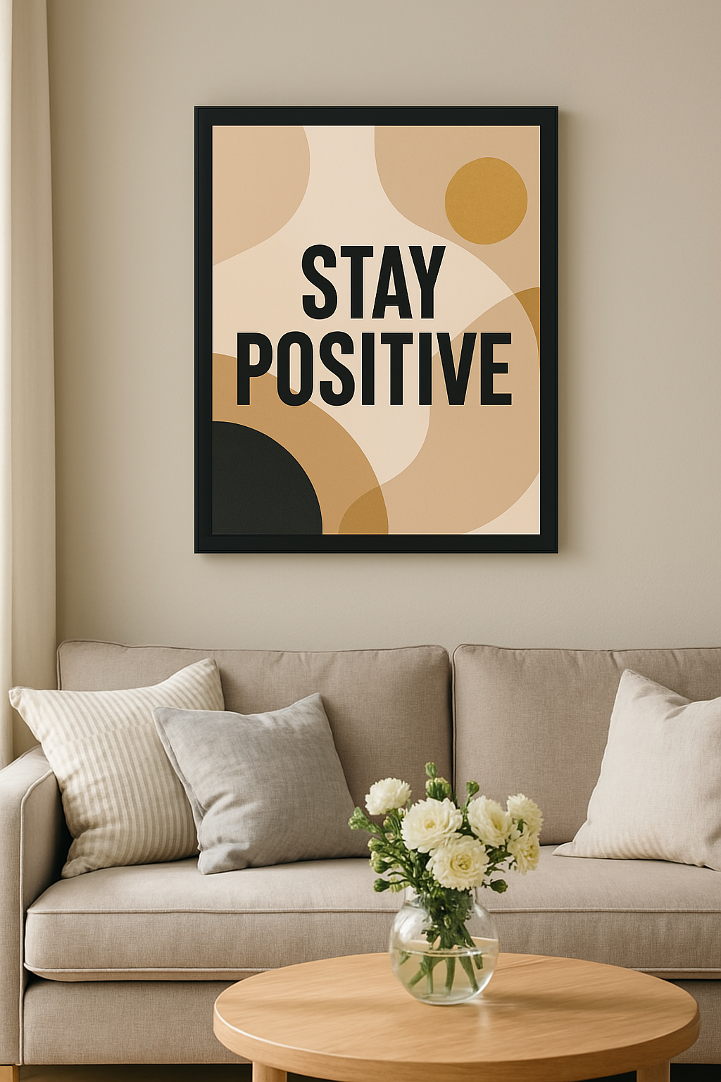 Stay Positive – Abstract Geometric Wall Art