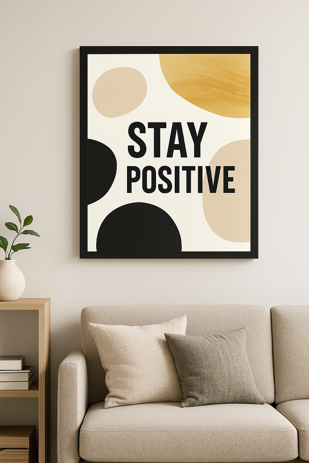 Stay Positive – Bold Monochrome Wall Art