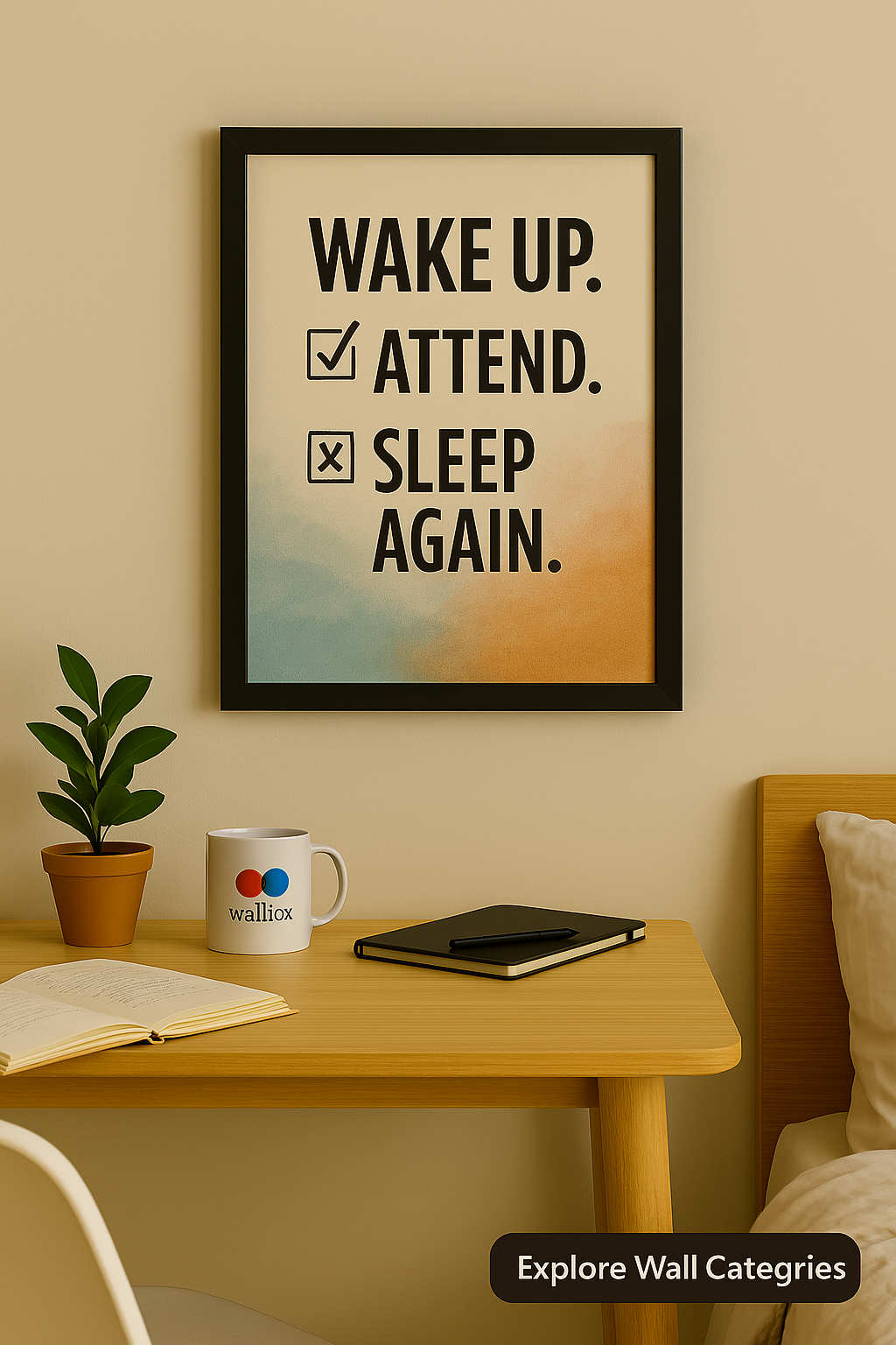 Wake. Attend. Sleep. – Relatable Routine Wall Art