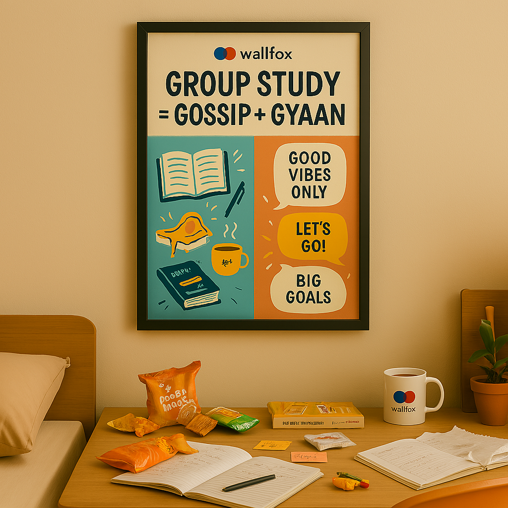 Group Study = Gossip + Gyaan – Student Hustle Wall Art