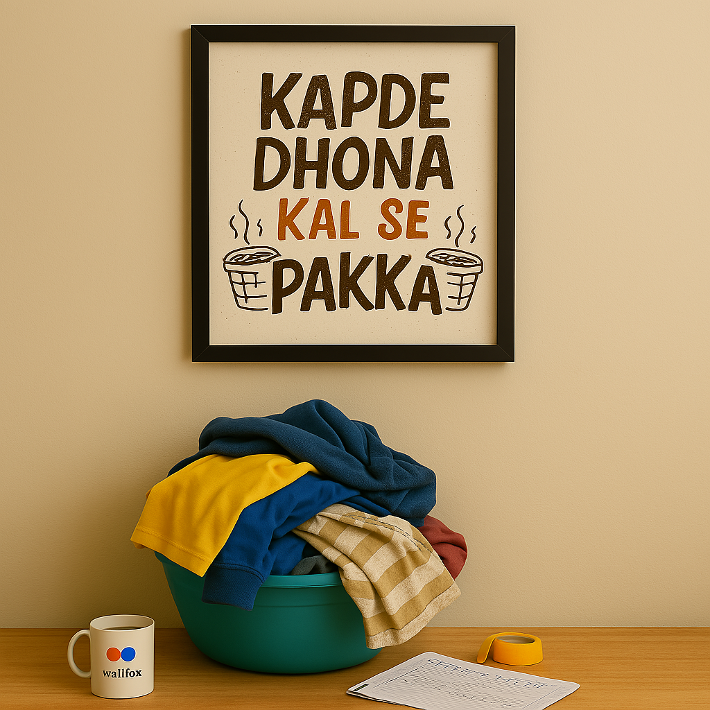 Kapde Dhona Kal Se Pakka – Procrastinator's Wall Poster