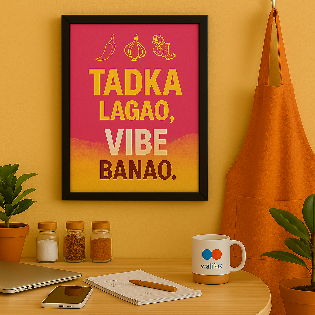 Tadka Lagao, Vibe Banao – Kitchen Poster for Flavorful Souls