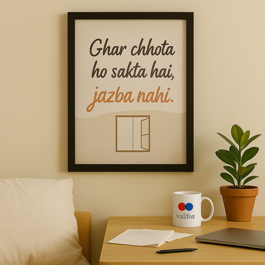 Ghar Chhota Ho Sakta Hai, Jazba Nahi – Motivational Poster for Every Home