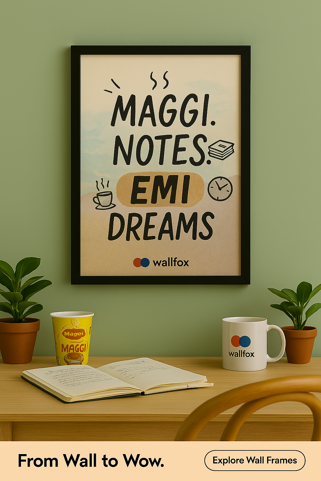 Maggi. Notes. EMI. Dreams. Wall Frame