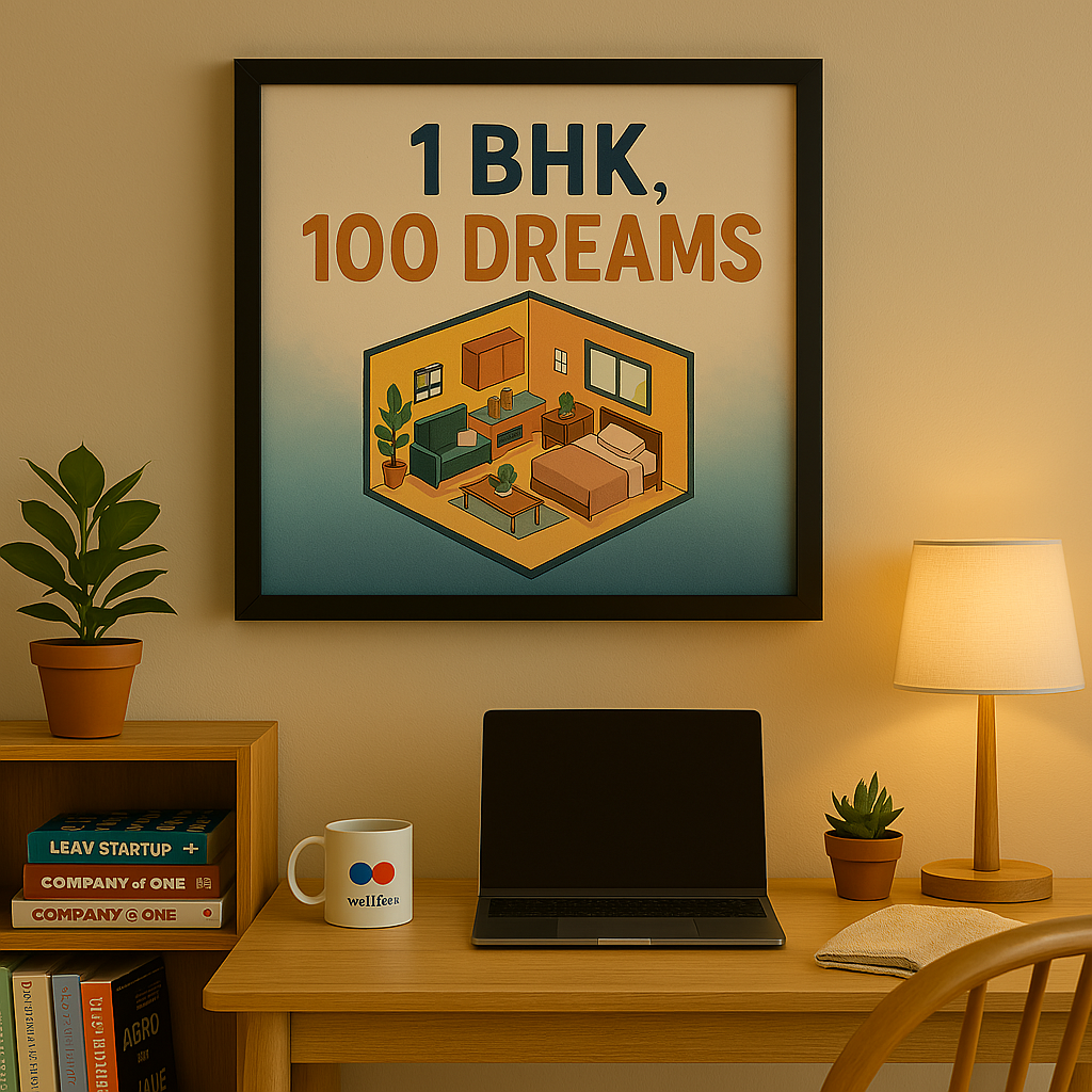 1 BHK, 100 Dreams Wall Frame