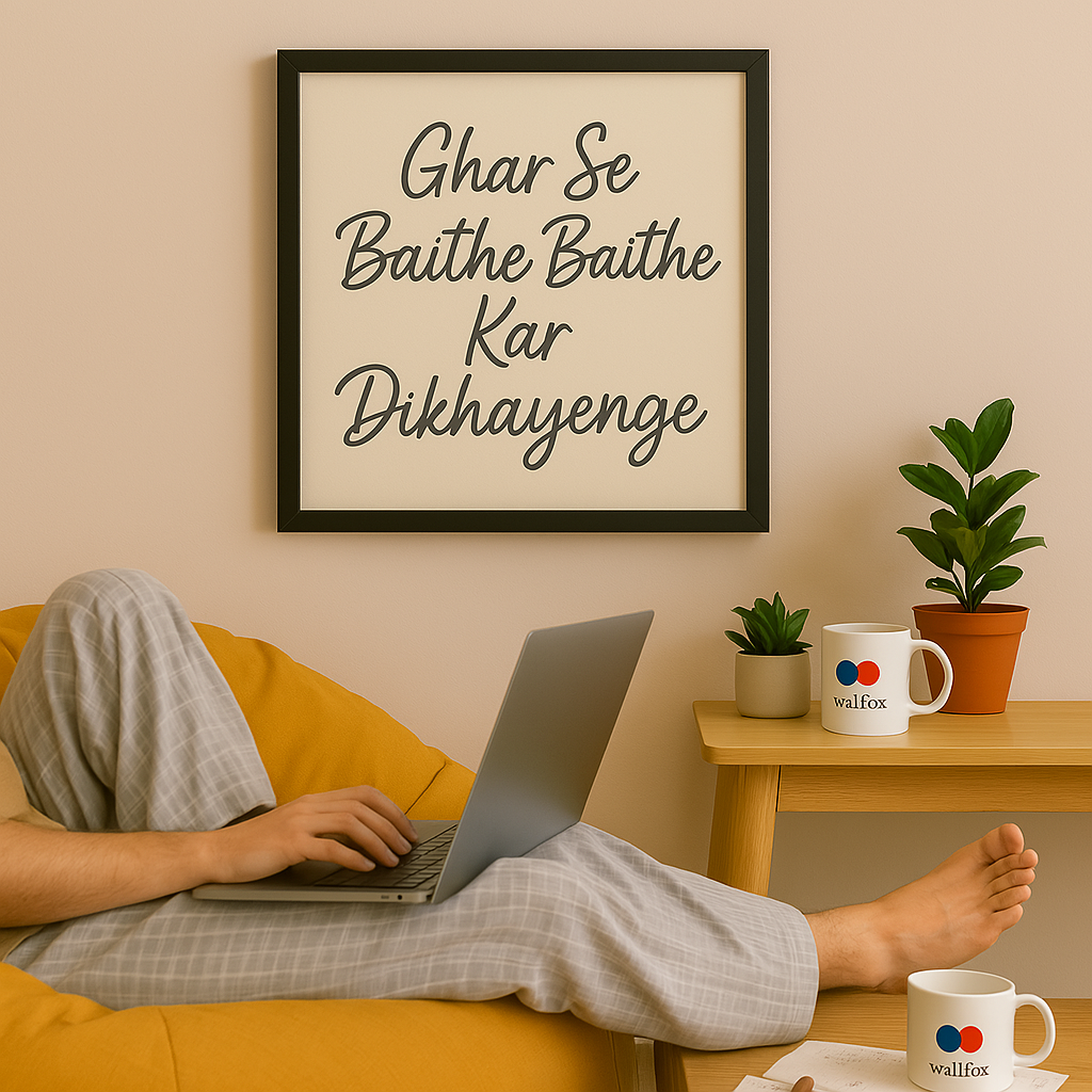 Ghar Se Baithe Baithe Kar Dikhayenge Wall Frame