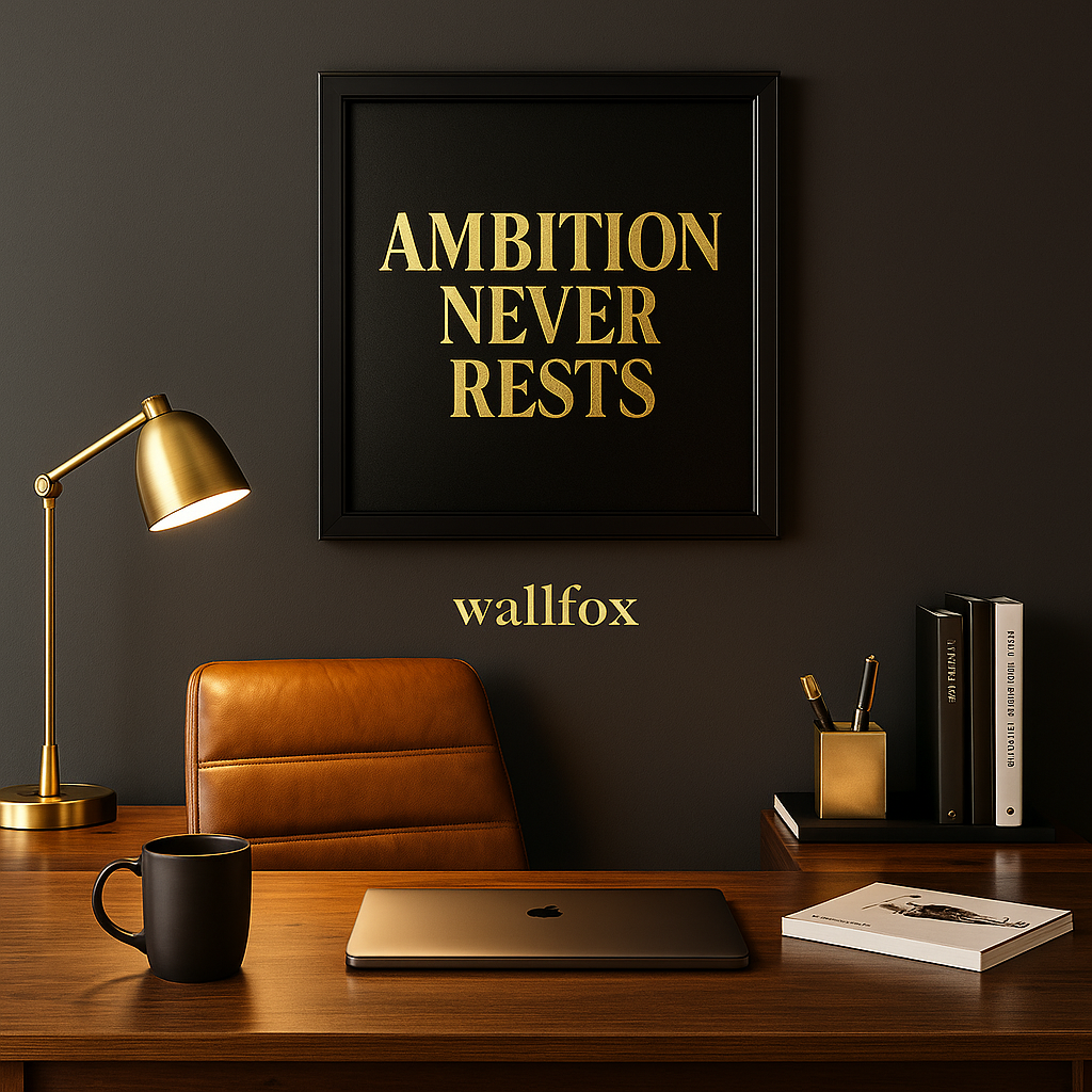 Ambition Never Rests Wall Frame – Luxe Edition