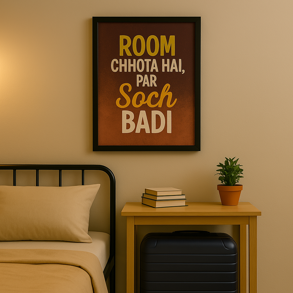 Room Chhota Hai, Par Soch Badi” Wall Frame – Hustler’s Bold Edition
