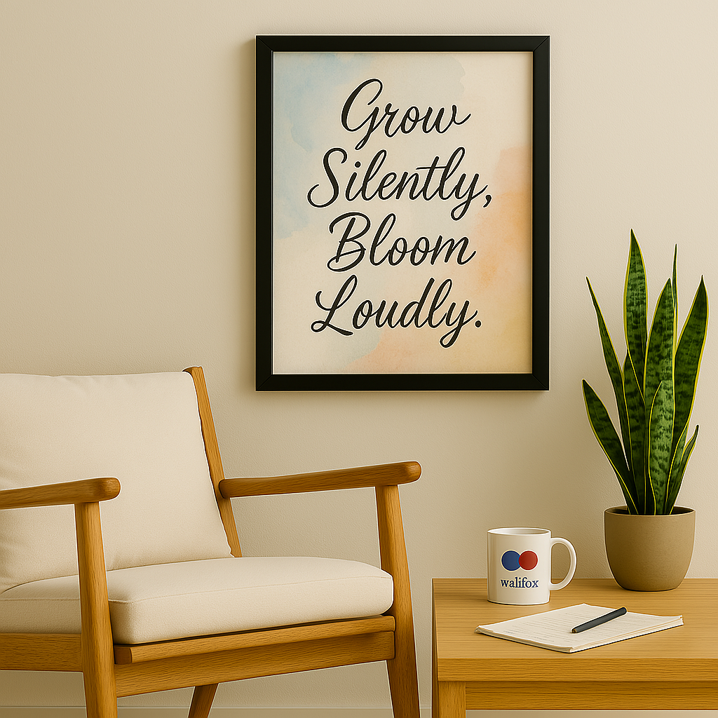Grow Silently, Bloom Loudly – Wall Frame