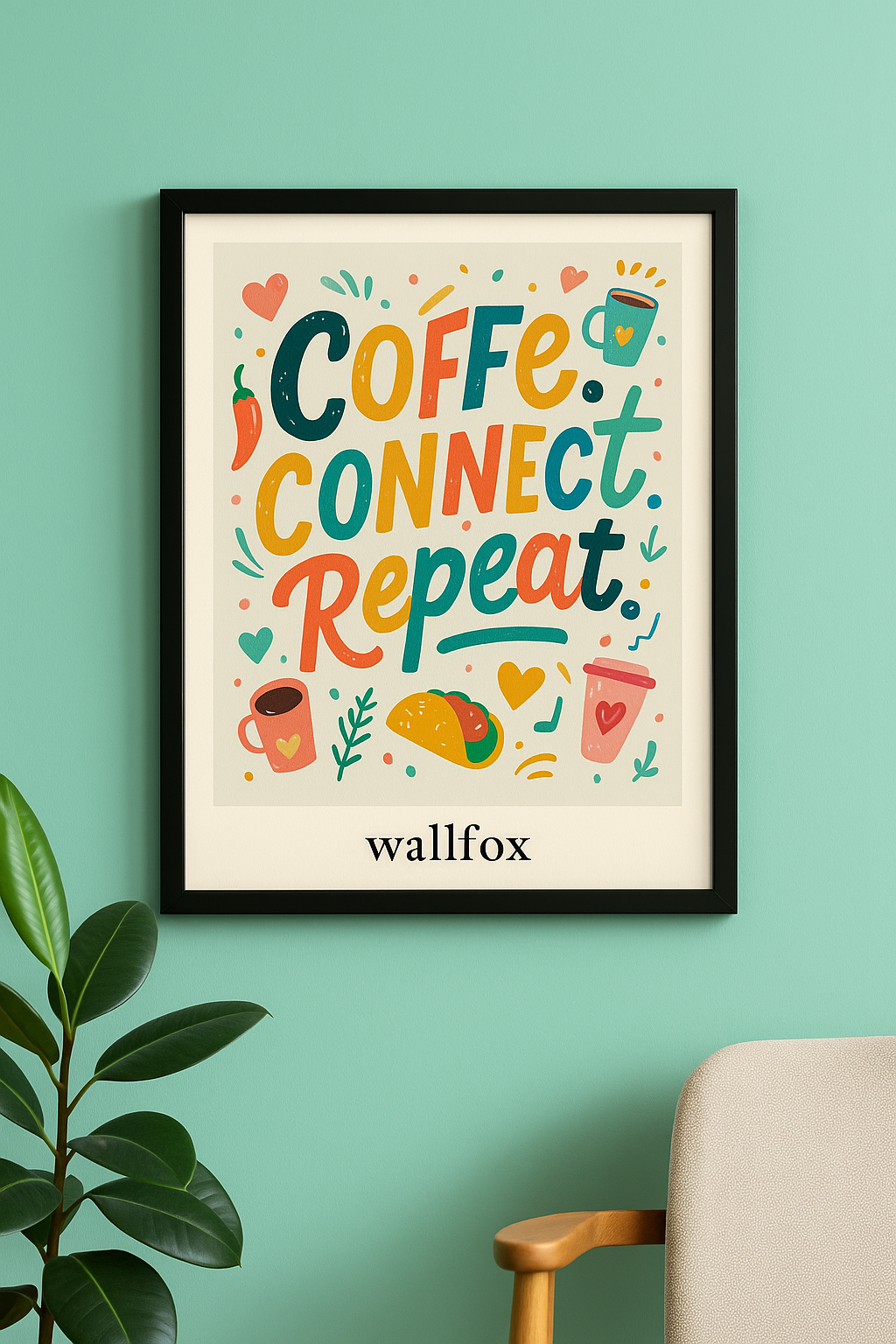Coffee Connect Repeat- Wall Frame