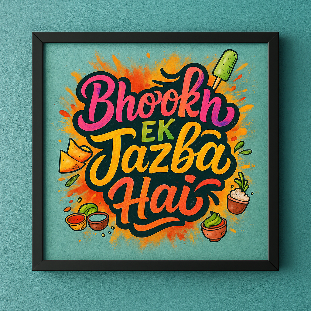 Bhookh Ek Jazba Hai 9x9 food wall art