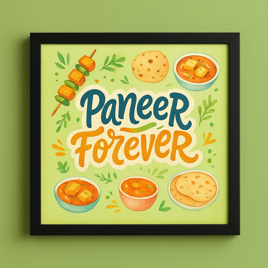 Paneer Forever 9x9 Indian food wall art