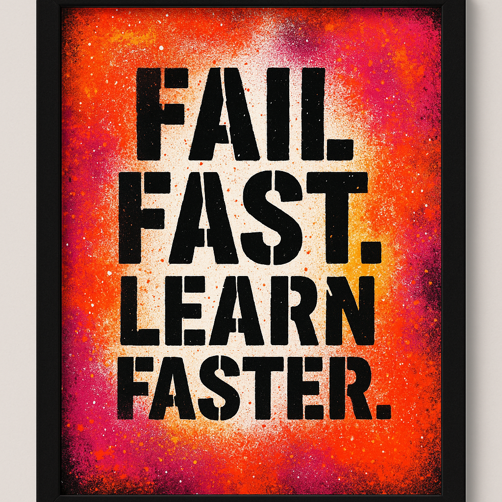 Fail Fast, Learn Faster – Hustle & Grow Wall Frame