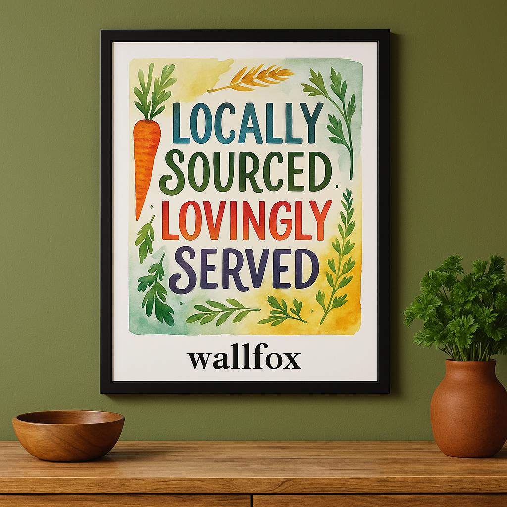 Locally Sourced, Lovingly Served – Café Wall Art Frame