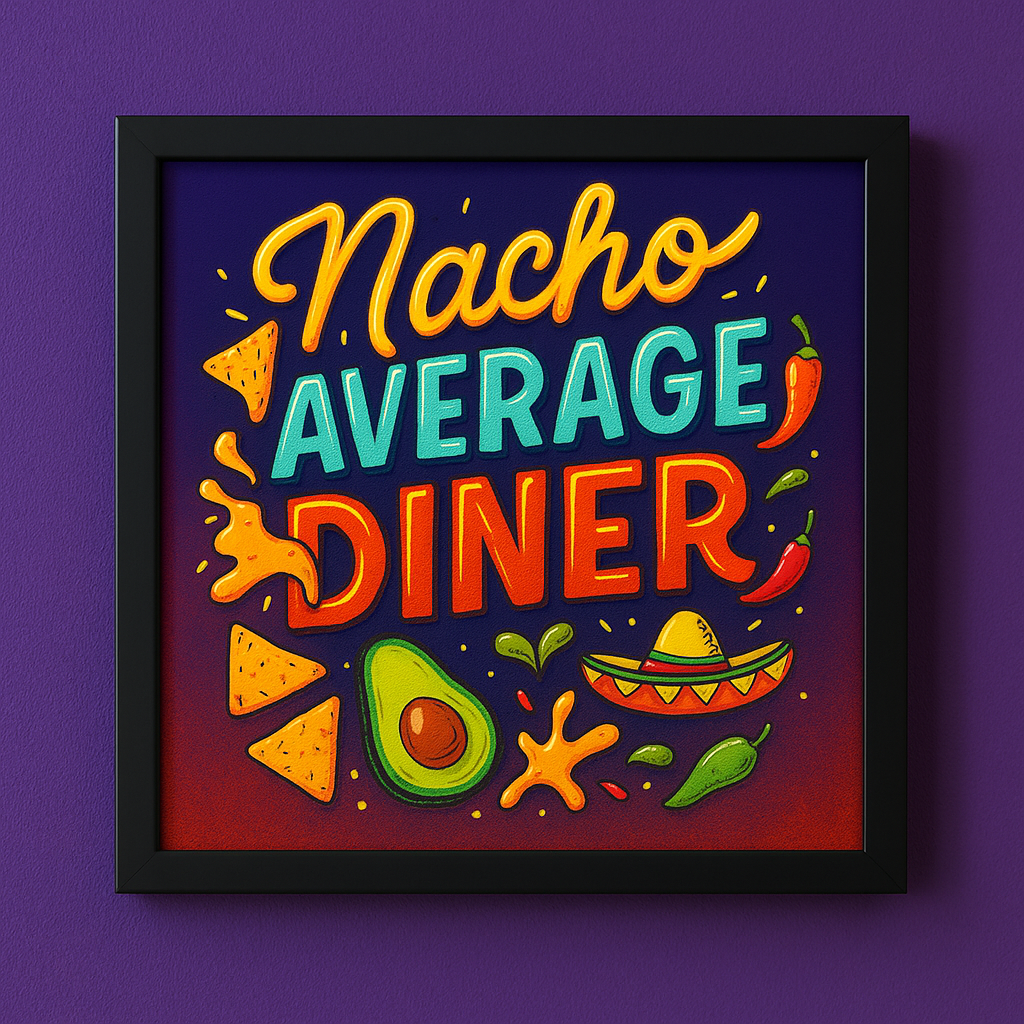 Nacho Average Diner framed restaurant wall art