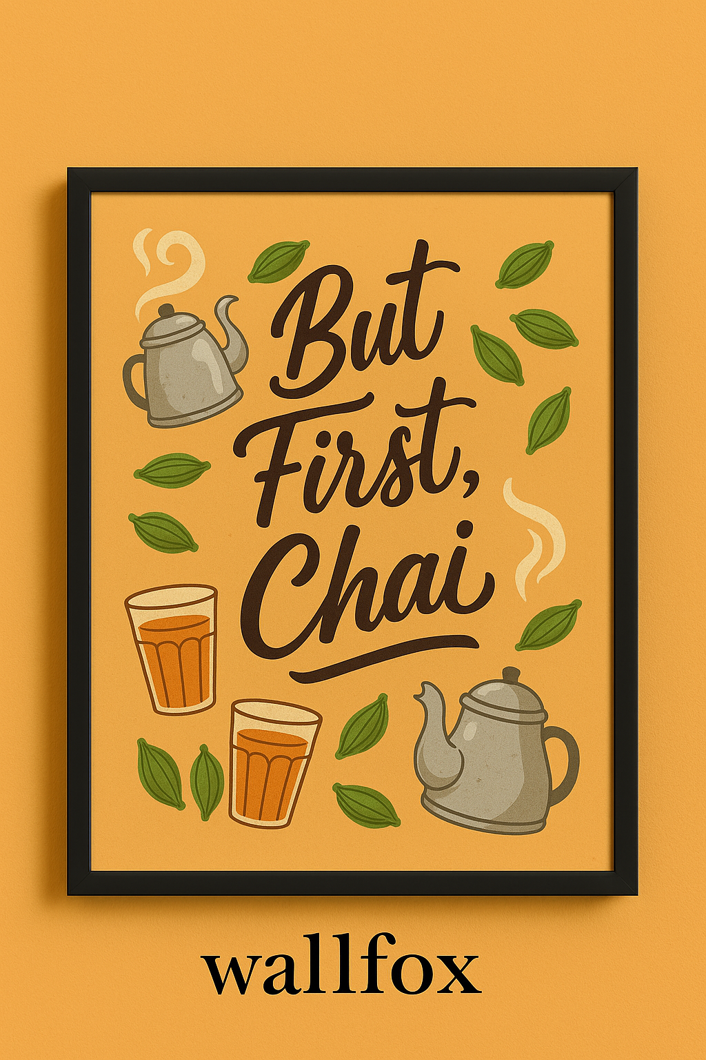 But First Chai framed restaurant wall art