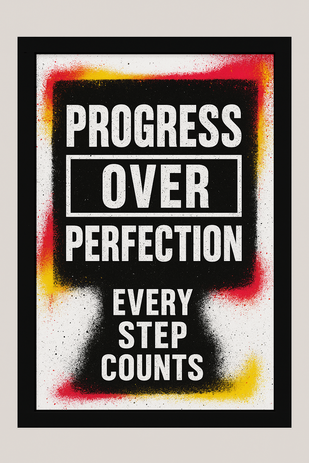 Progress Over Perfection – Motivational Wall Art