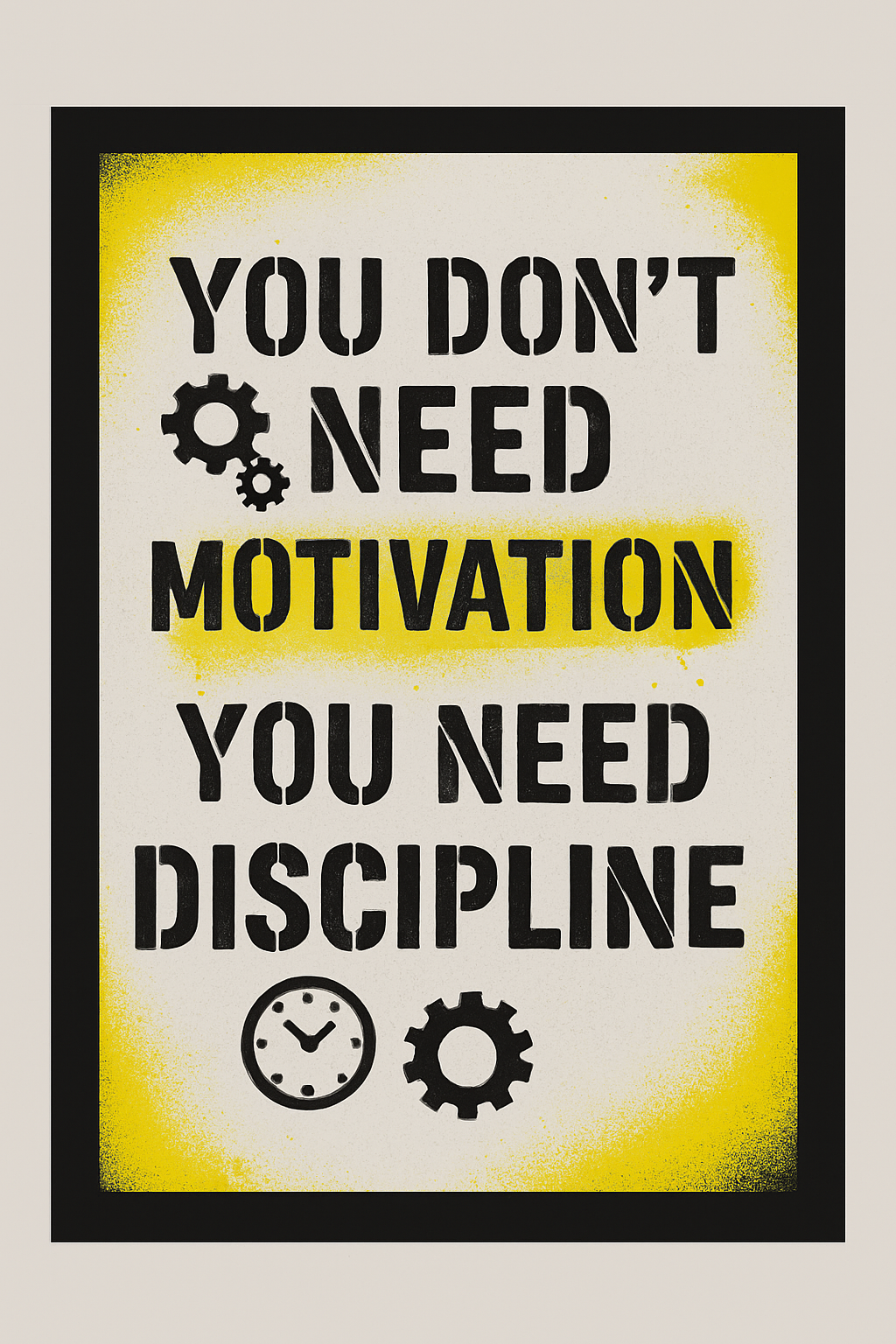 You Don’t Need Motivation, You Need Discipline – Motivational Wall Art