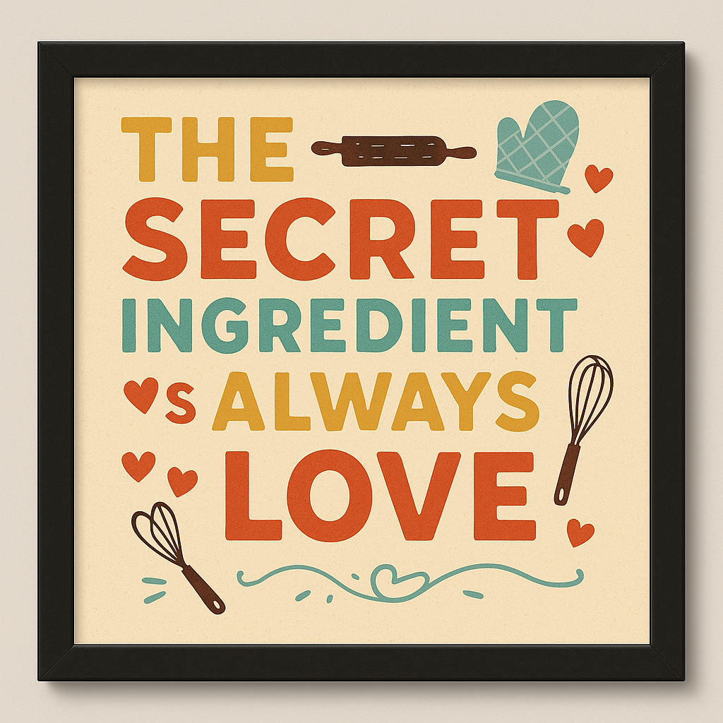 The Secret Ingredient Is Always Love – Kitchen Wall Art