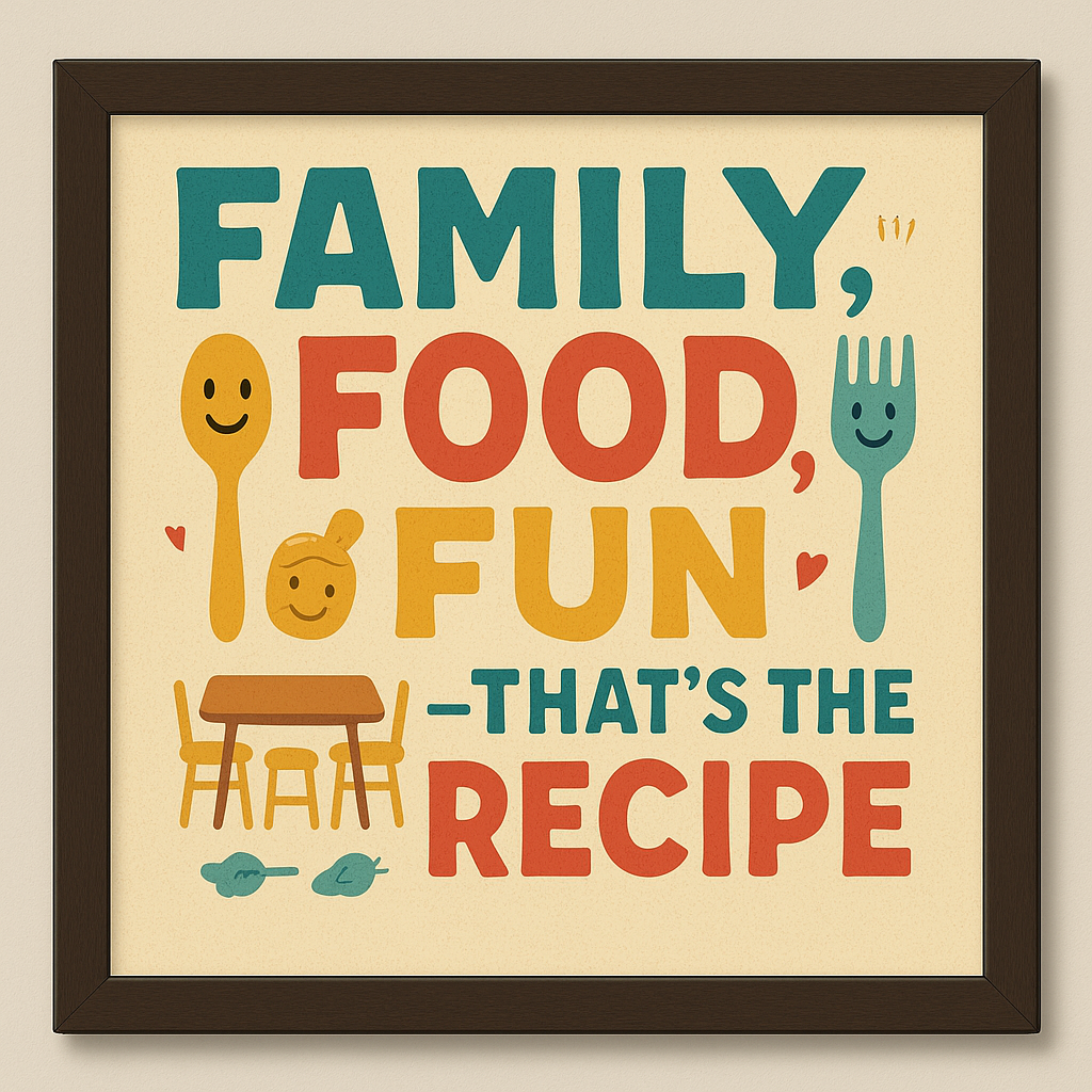 Family, Food, Fun – That’s the Recipe – Kitchen Wall Art