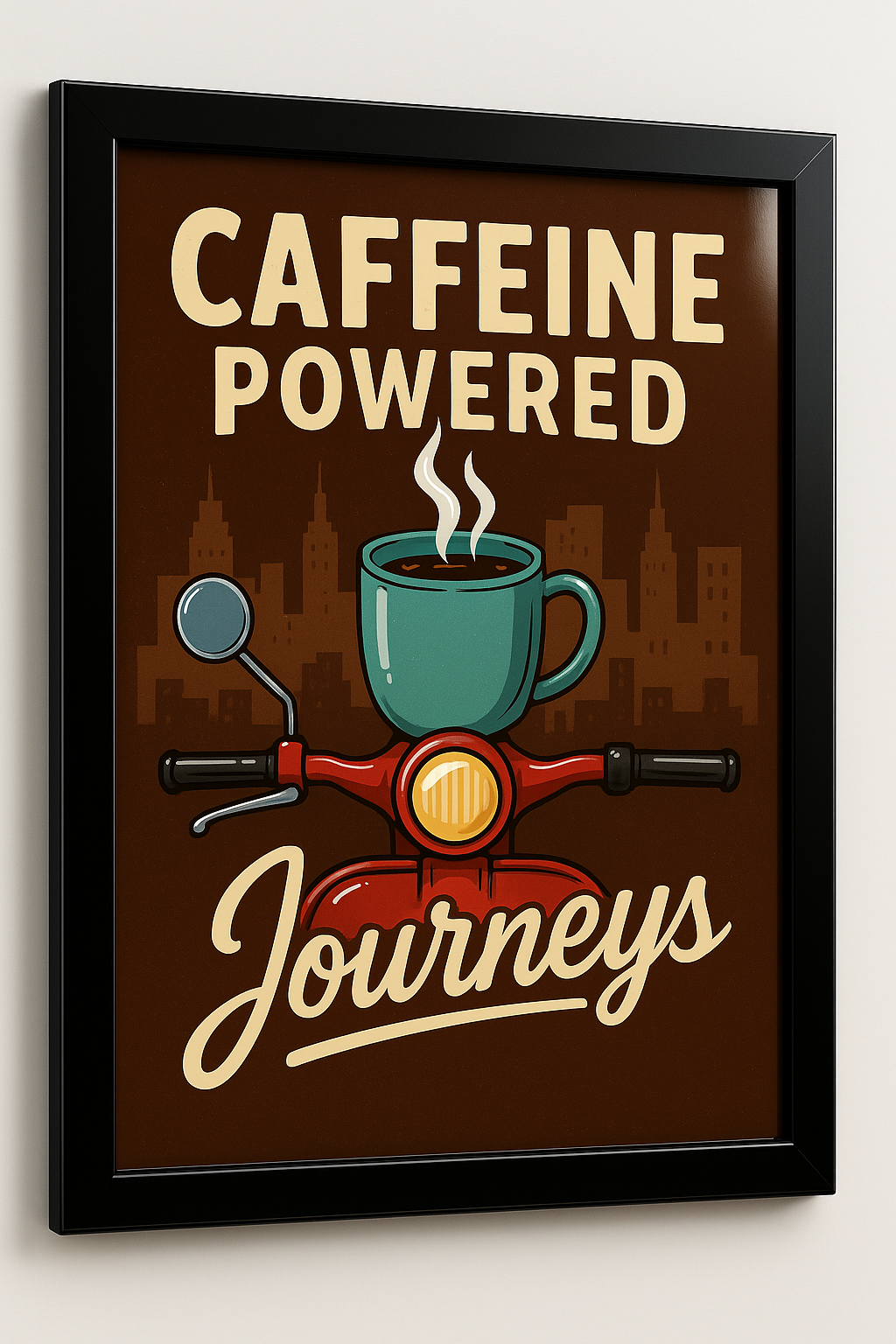 Caffeine Powered Journeys coffee café wall art
