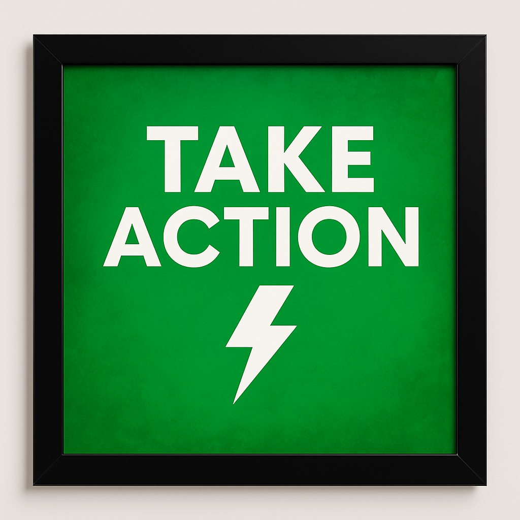Take Action workplace motivation wall art
