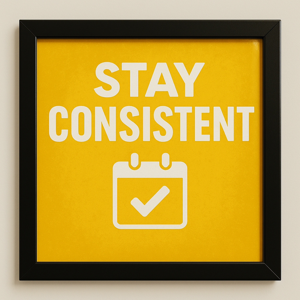 Stay Consistent workplace motivation wall art