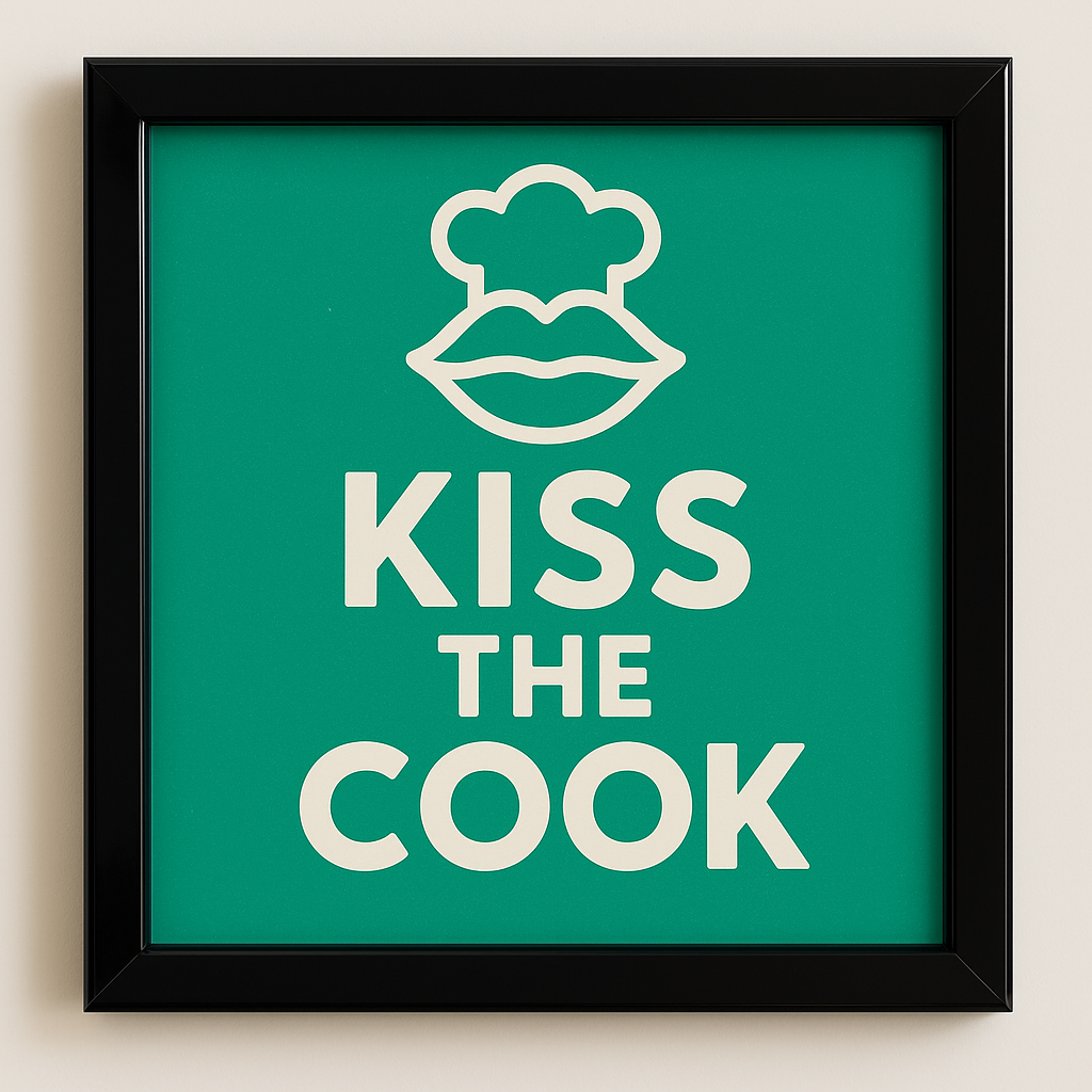 Kiss the Cook kitchen wall art