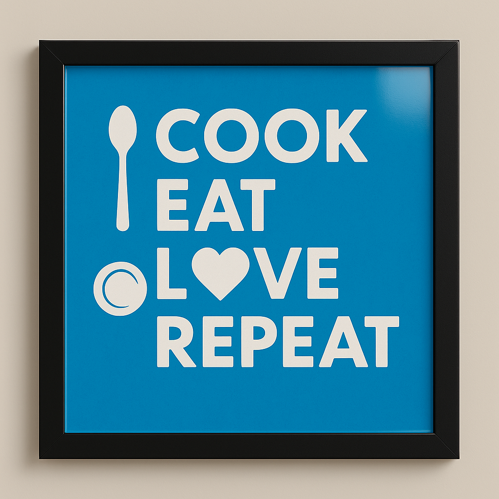 Cook Eat Love Repeat kitchen wall art