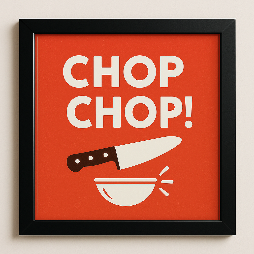 Chop Chop kitchen wall art