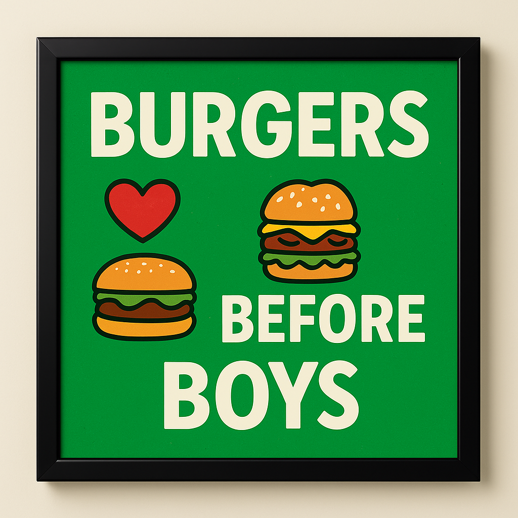 Burgers Before Boys – Burger Wall Art