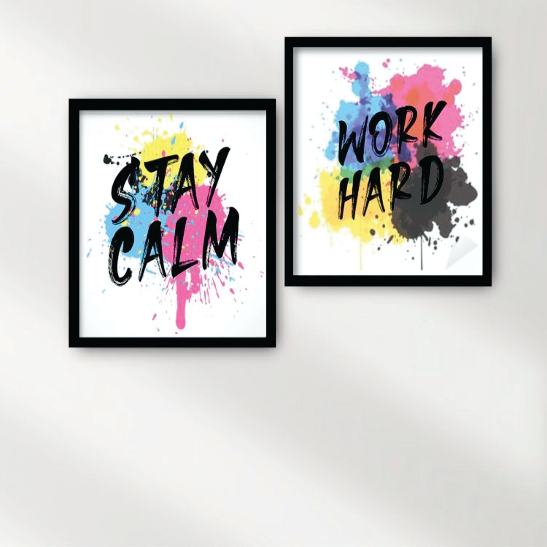 Motivational Splash Art Frame Set – Set of 2