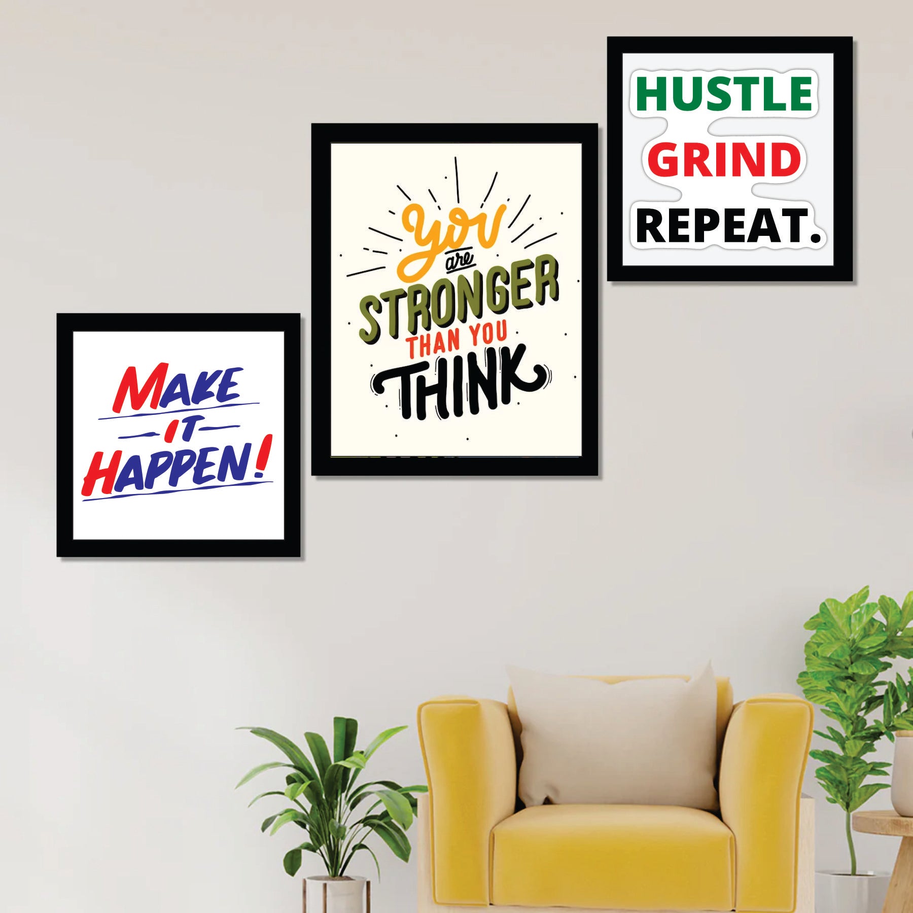 Bold Motivation Quote Frame Set – Set of 3