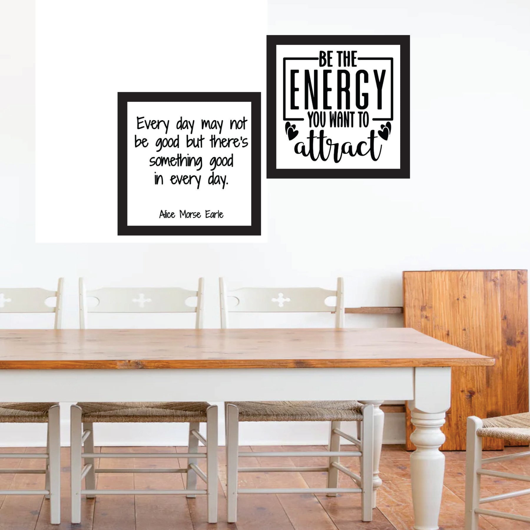 Positive Vibes Quote Frame Set – Set of 2