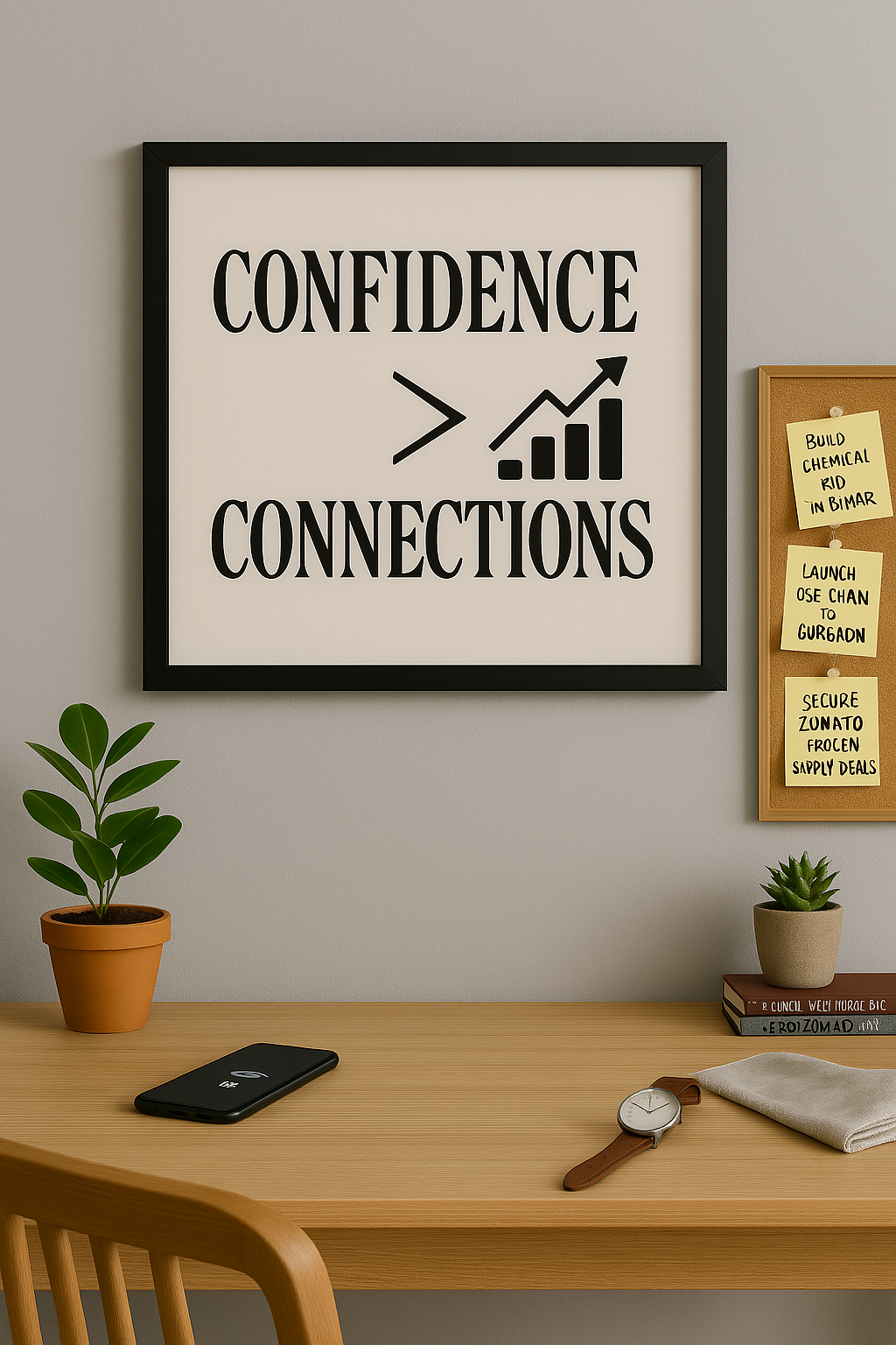 Confidence > Connections” – Self-Belief Growth Frame
