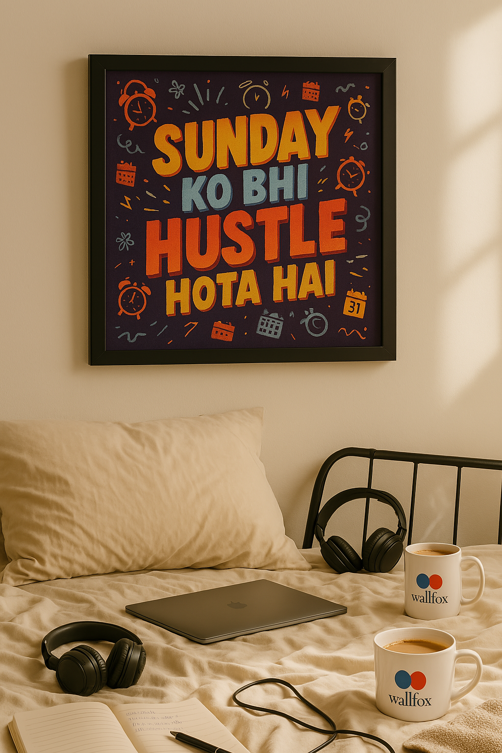Sunday Ko Bhi Hustle Hota Hai” – 24/7 Grind Wall Frame