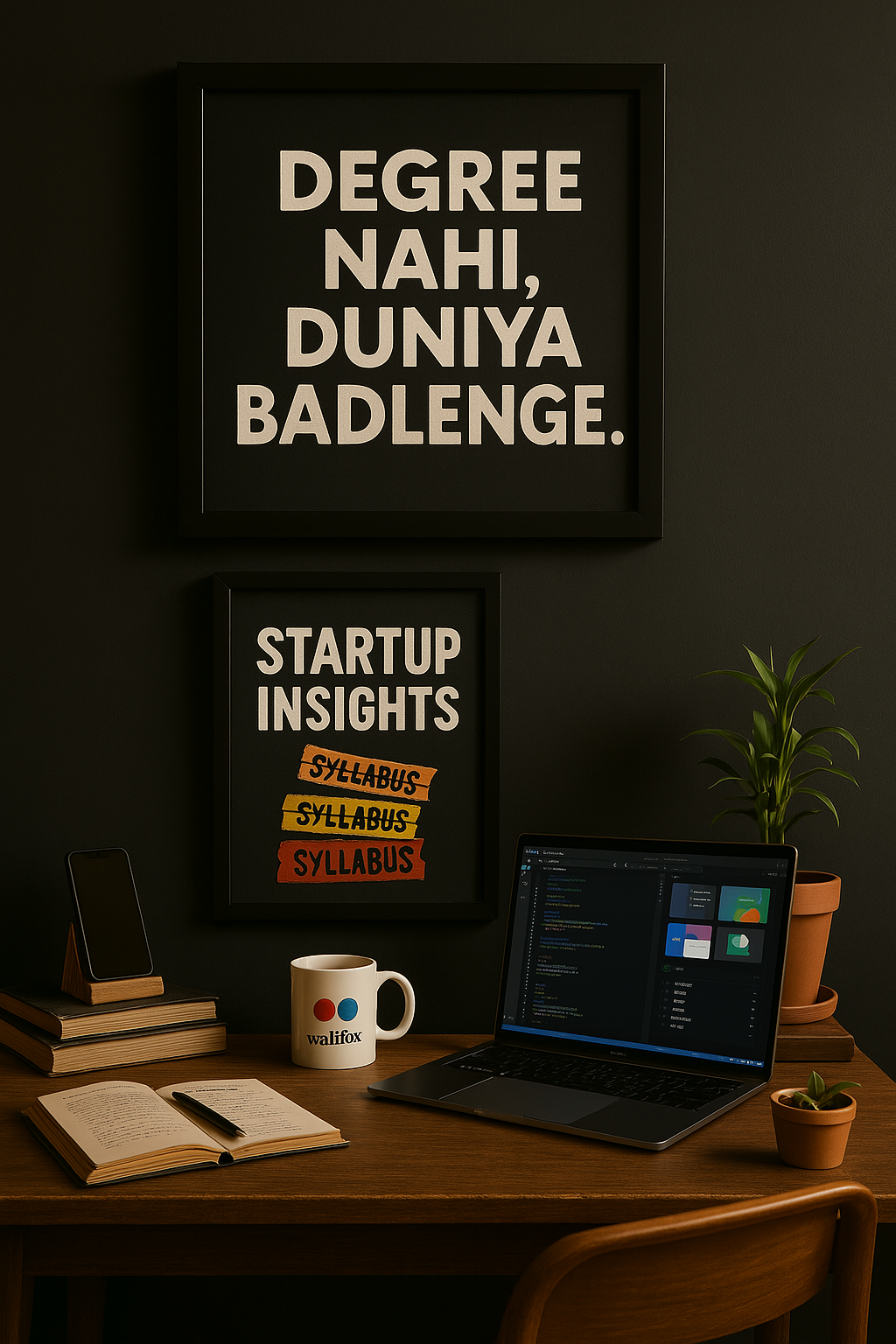 Degree Nahi, Duniya Badlenge” + Startup Insights > Syllabus” Wall Frame Set