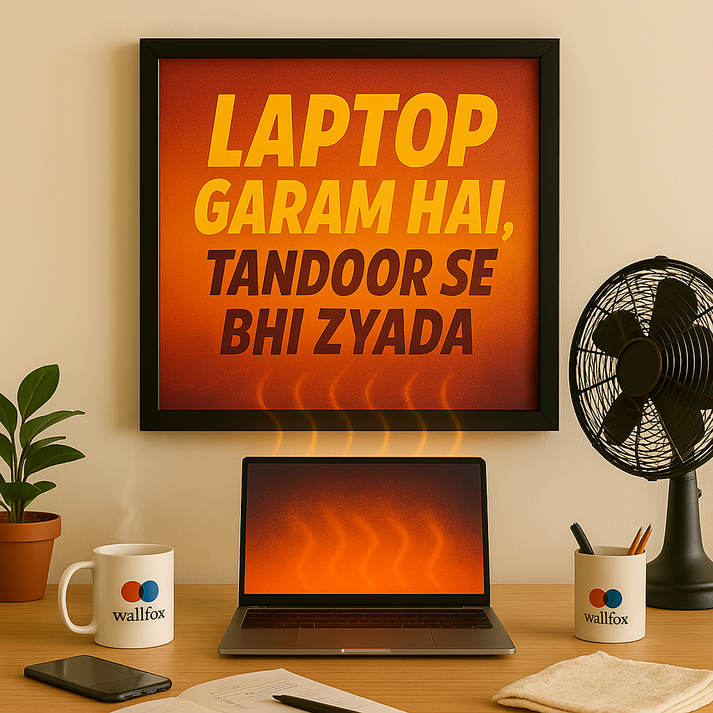 Laptop Garam Hai, Tandoor Se Bhi Zyada” – Heat Mode ON Wall Frame