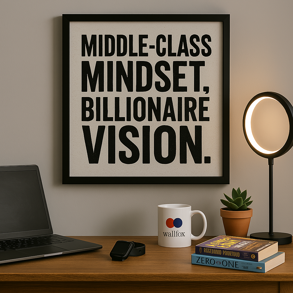 Middle-Class Mindset, Billionaire Vision” – Rooted Dreams Wall Frame