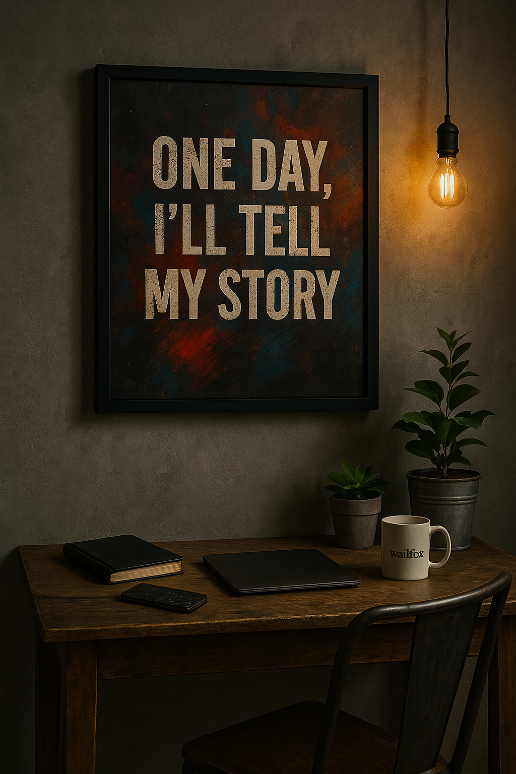 One Day, I’ll Tell My Story” – Silent Hustler Wall Frame