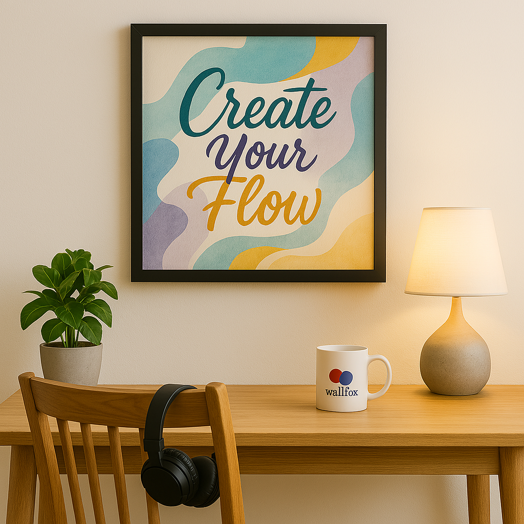 Create Your Flow” – Calm Productivity Wall Frame