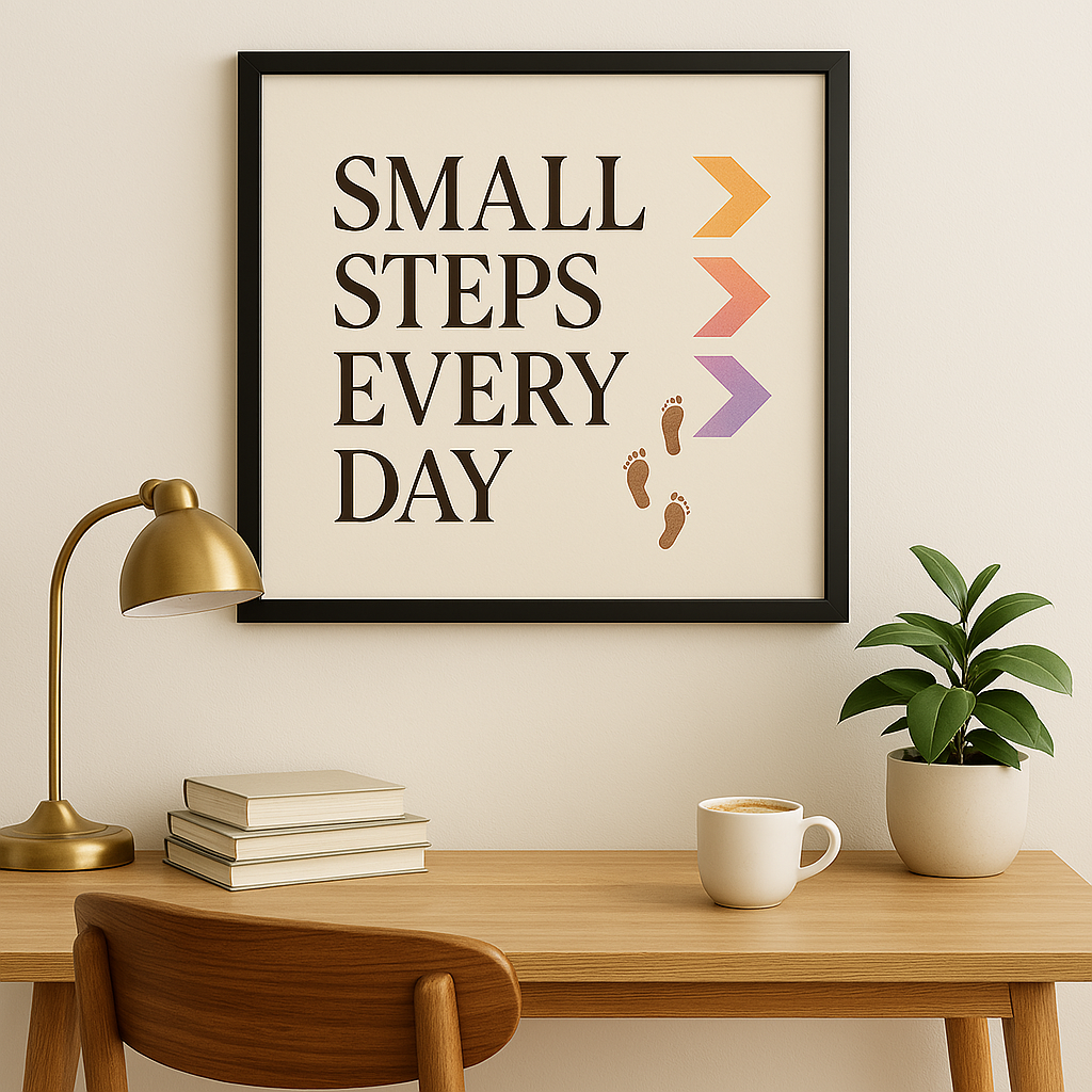 Small Steps Every Day” – Daily Progress Wall Frame