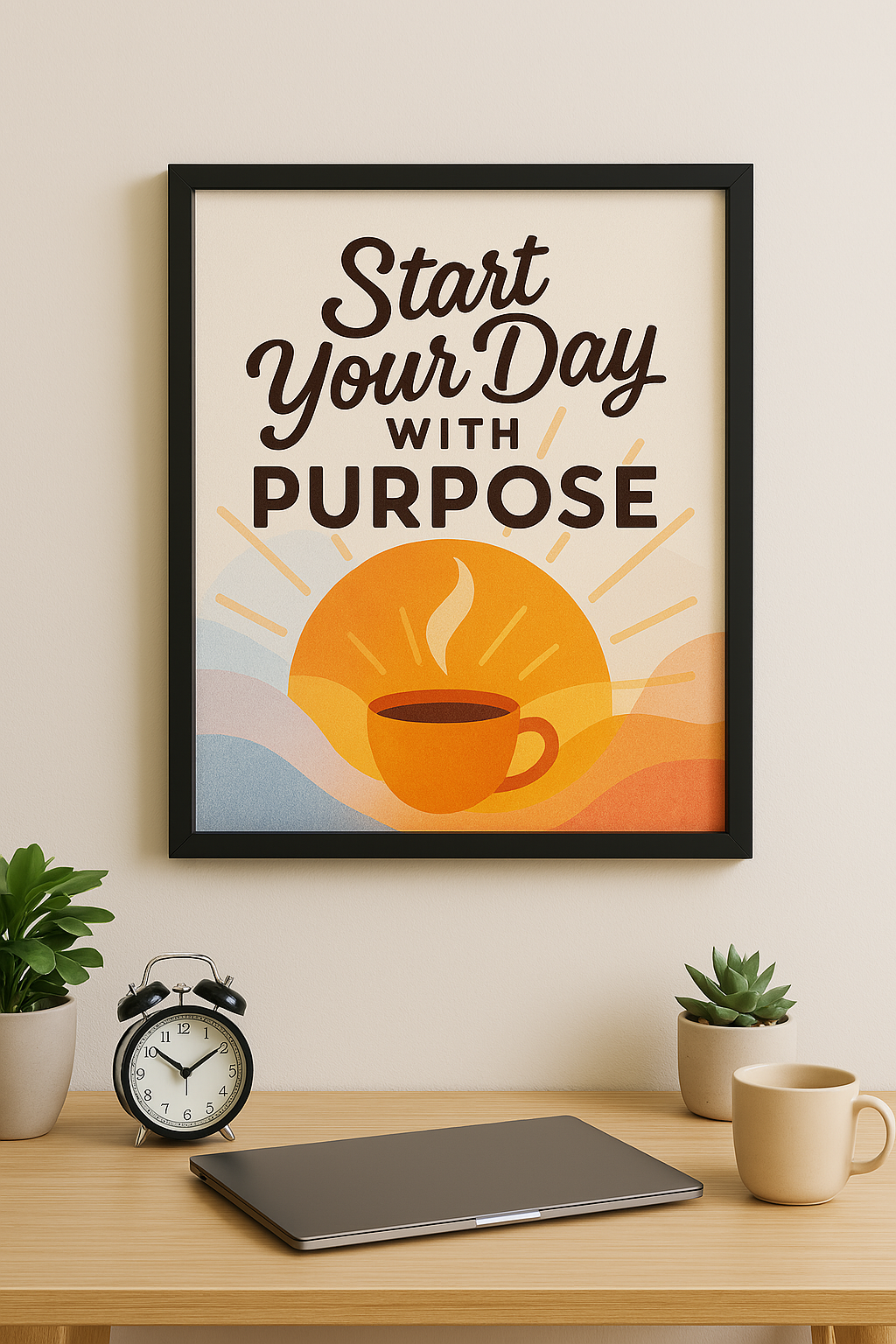 Start Your Day with Purpose” – Sunrise Focus Wall Frame